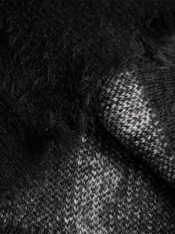 TALISHKO - Rip Damage Design Turtleneck Knitwear Sweater - streetwear fashion - talishko.com