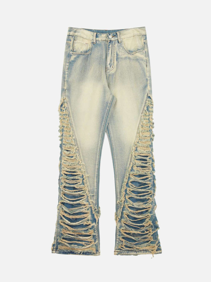 TALISHKO - Ripped Double Straight Jeans, streetwear fashion, talishko.com