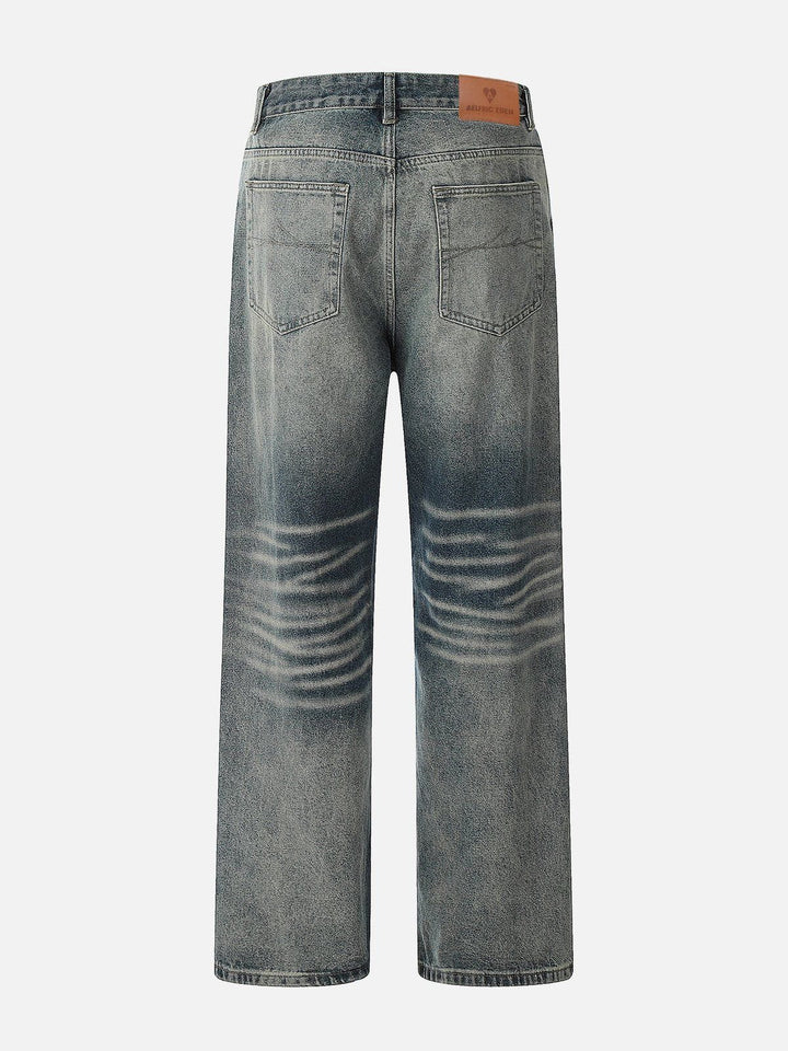 TALISHKO - Scratch Lines Washed Straight-Leg Jeans, streetwear fashion, talishko.com