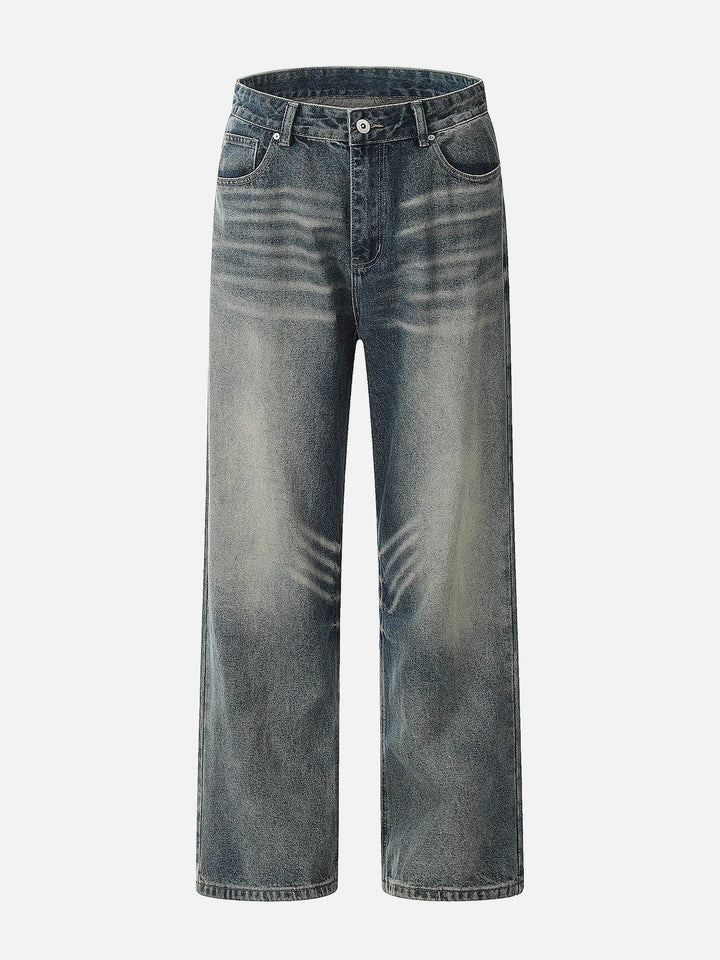 TALISHKO - Scratch Lines Washed Straight-Leg Jeans, streetwear fashion, talishko.com