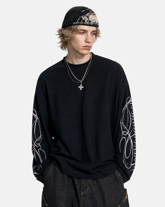 Graphic Oversized T-Shirt, Sleeve Script | TALISHKO
