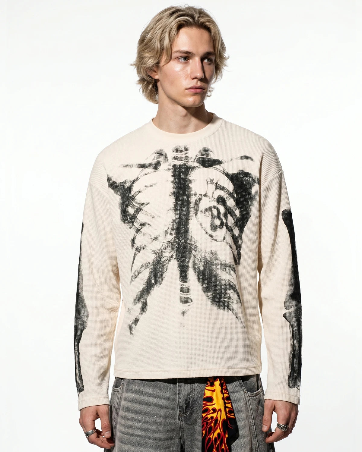 X-Ray Skeleton Waffle Knit Long Sleeve | TALISHKO