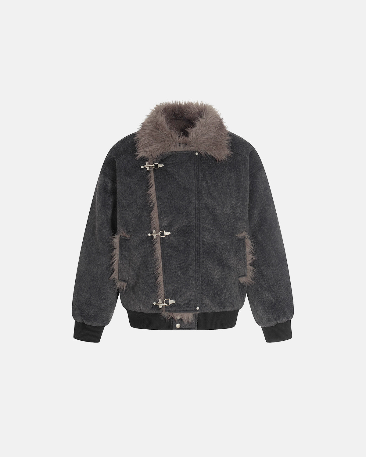 Fireman Clasp Padded Jacket, Faux Fur Lined | TALISHKO