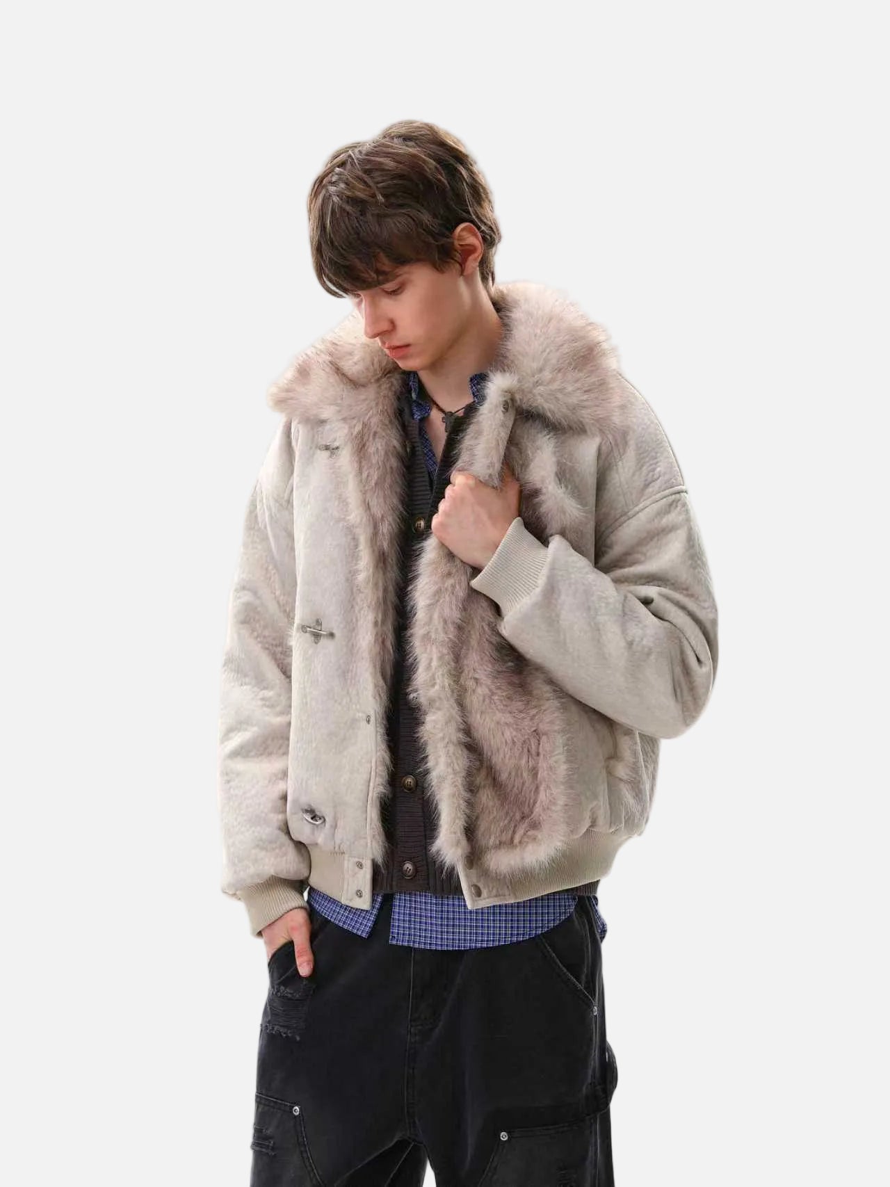 Fireman Clasp Padded Jacket, Faux Fur Lined | TALISHKO