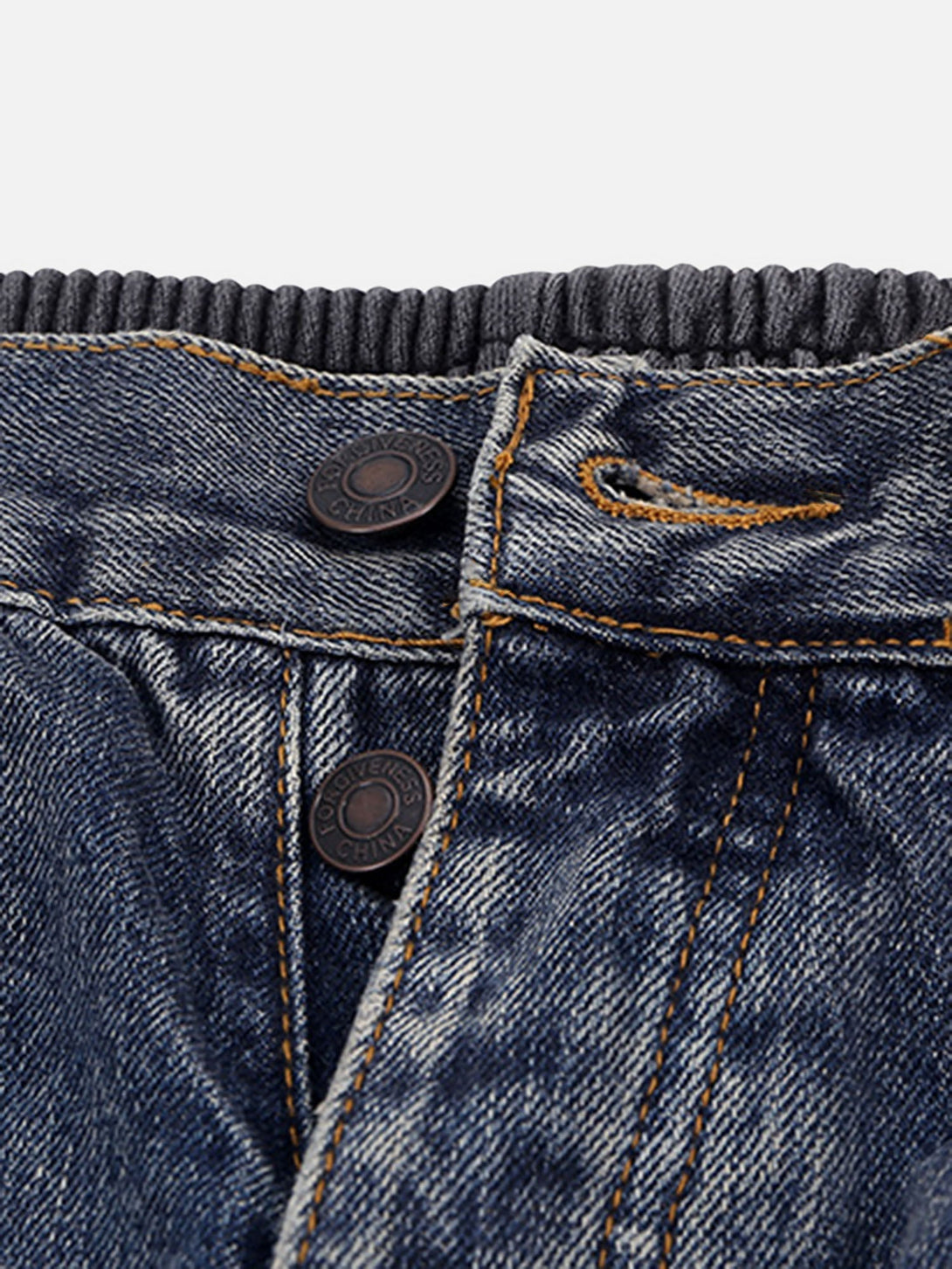 TALISHKO - Slub Cotton Denim Patchwork Frayed Fringed Jeans, streetwear fashion, talishko.com