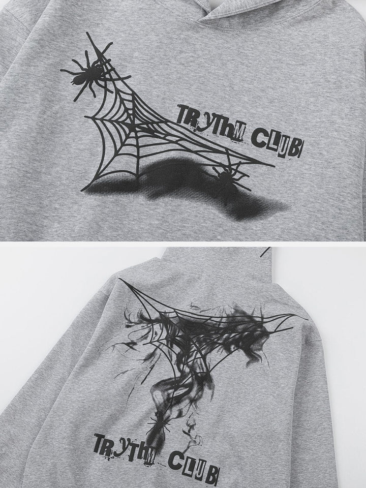 TALISHKO - Smoke Spider Web Pattern Hoodie - streetwear fashion - talishko.com