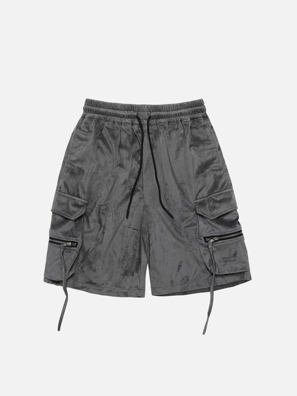 TALISHKO - Solid Zip Up Big Pocket Shorts - streetwear fashion, outfit ideas - talishko.com