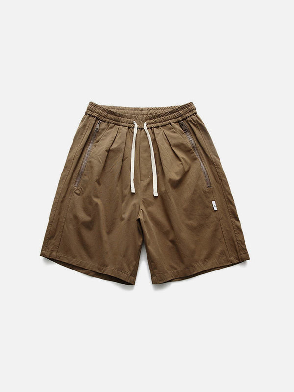 TALISHKO - Solid Zip Up Pocket Shorts - streetwear fashion, outfit ideas - talishko.com