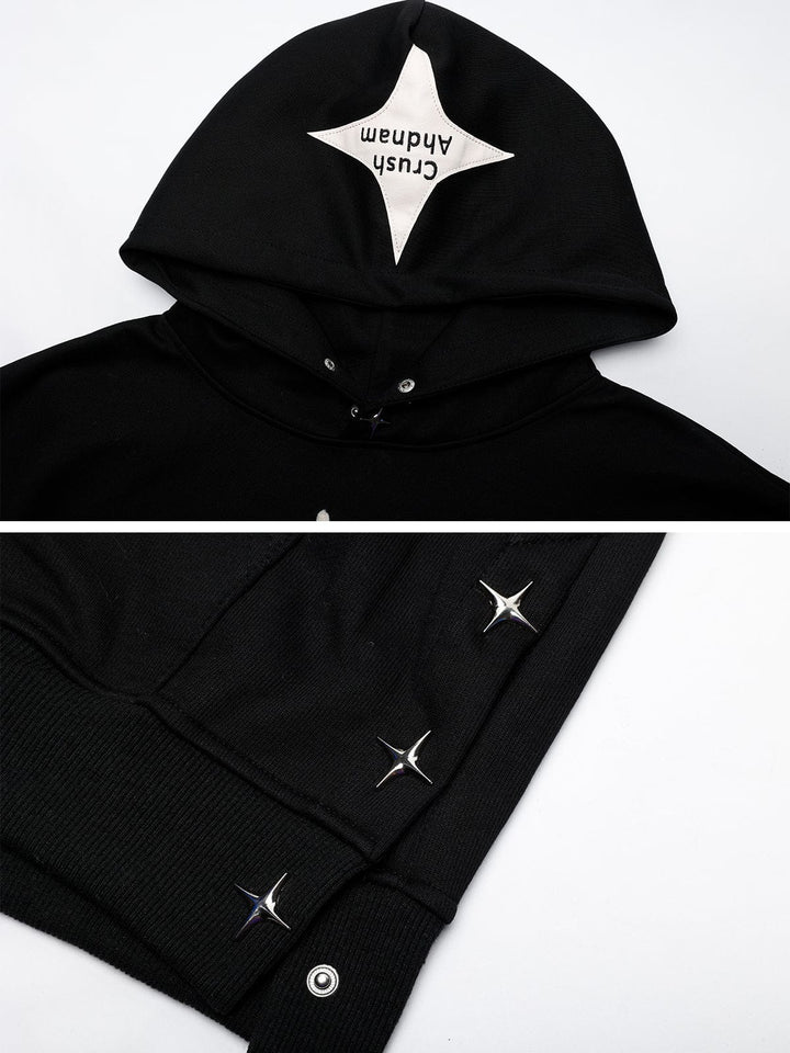 TALISHKO - Spider Pattern With Star Hat Hoodie - streetwear fashion - talishko.com