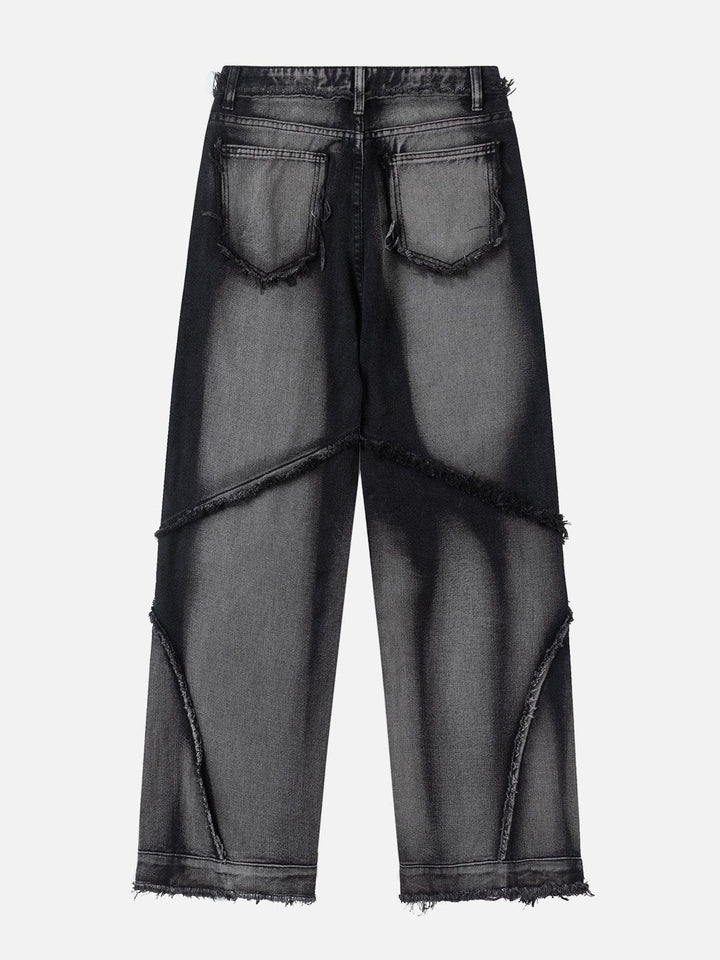 TALISHKO - Spider Silhouette Pattern Stitching Jeans - streetwear fashion - talishko.com