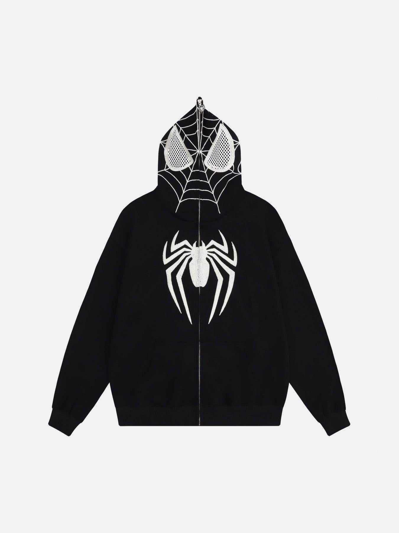 TALISHKO Spider Web Embroidery Eye Viewable Hoodie