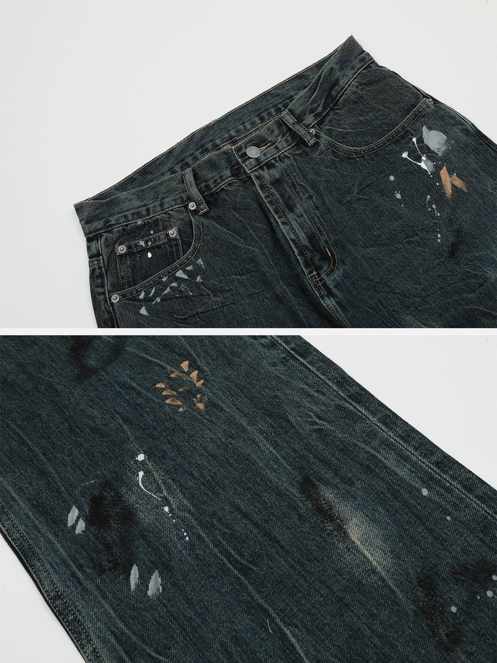 TALISHKO - Splash Ink Graffiti Jeans, streetwear fashion, talishko.com