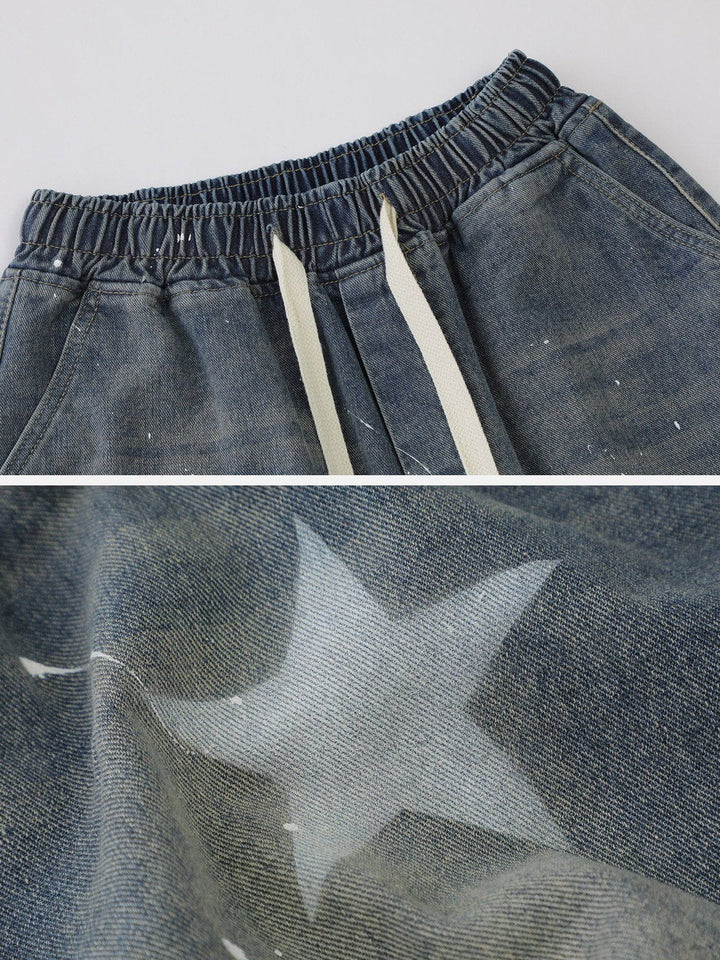 TALISHKO - Splash Ink Star Jorts - streetwear fashion, outfit ideas - talishko.com