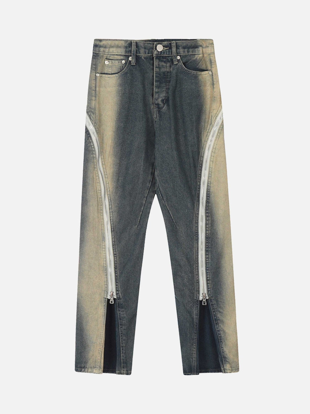 TALISHKO - Sprayed Gradient Straight Leg Denim Wide Leg Pants, streetwear fashion, talishko.com