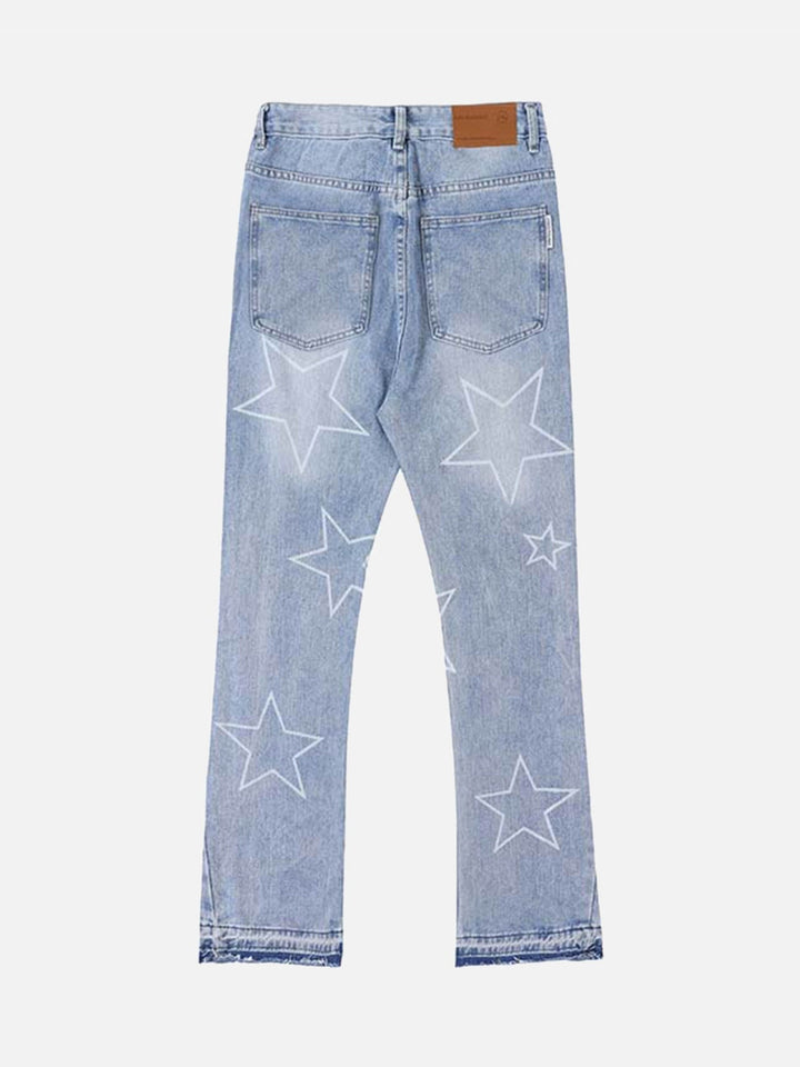 TALISHKO - Star Print Ripped Jeans, streetwear fashion, talishko.com