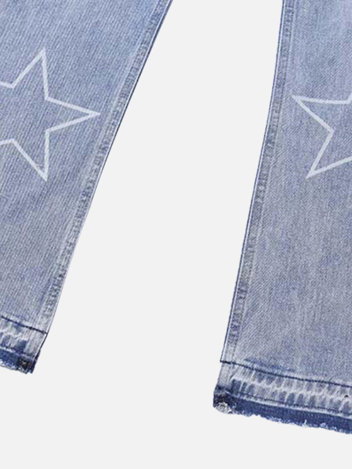 TALISHKO - Star Print Ripped Jeans, streetwear fashion, talishko.com