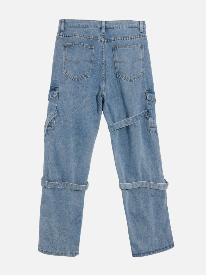 TALISHKO - Straight Wide Leg Split Zipper jeans - streetwear fashion - talishko.com
