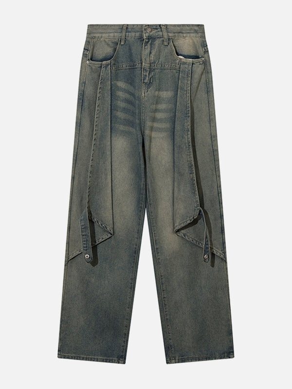 TALISHKO - Symmetrical Panel Button-Down Jeans - streetwear fashion - talishko.com