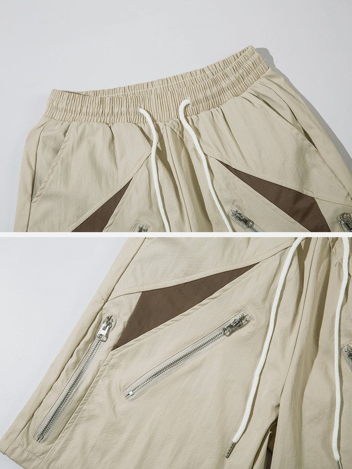 TALISHKO - Triangle Patchwork Shorts - streetwear fashion, outfit ideas - talishko.com