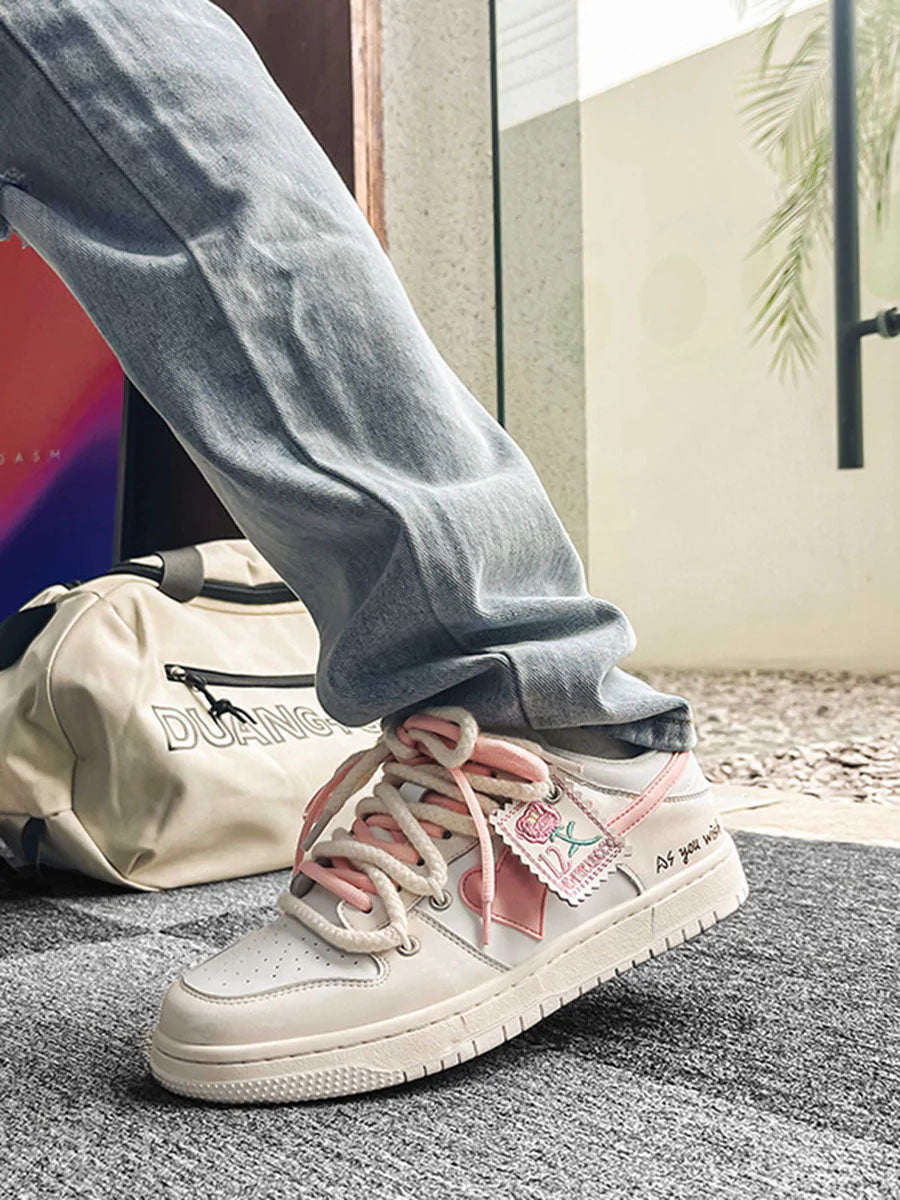 TALISHKO - Versatile Rose Stamp Print Board Casual Shoes - streetwear fashion - talishko.com
