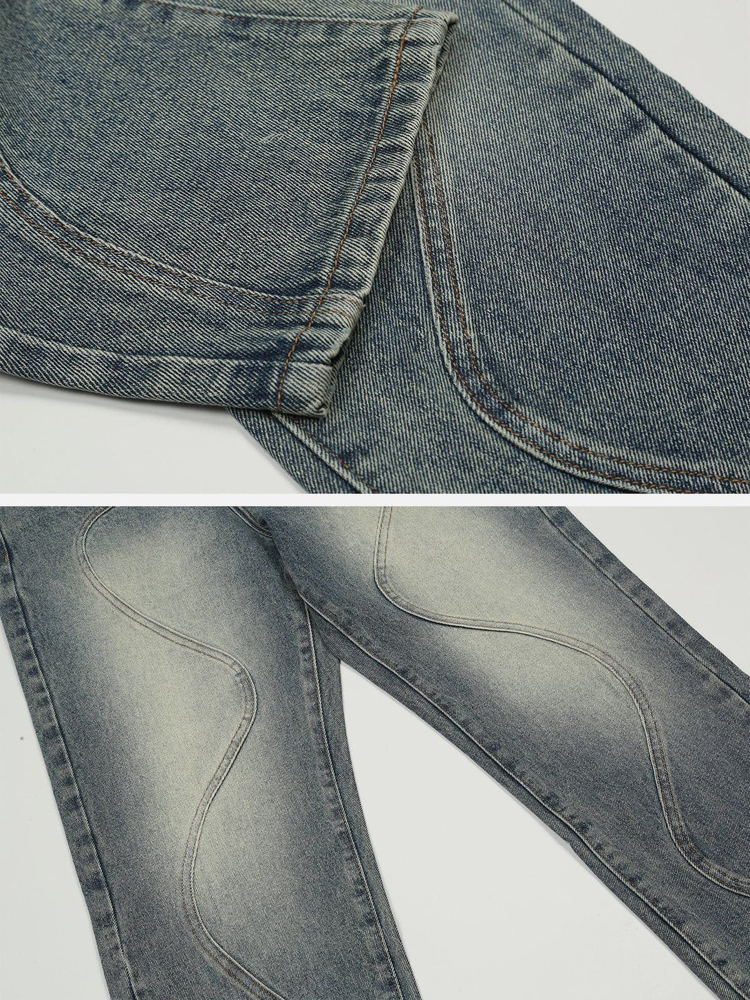 TALISHKO - Vintage Arc Patchwork Jeans, streetwear fashion, talishko.com