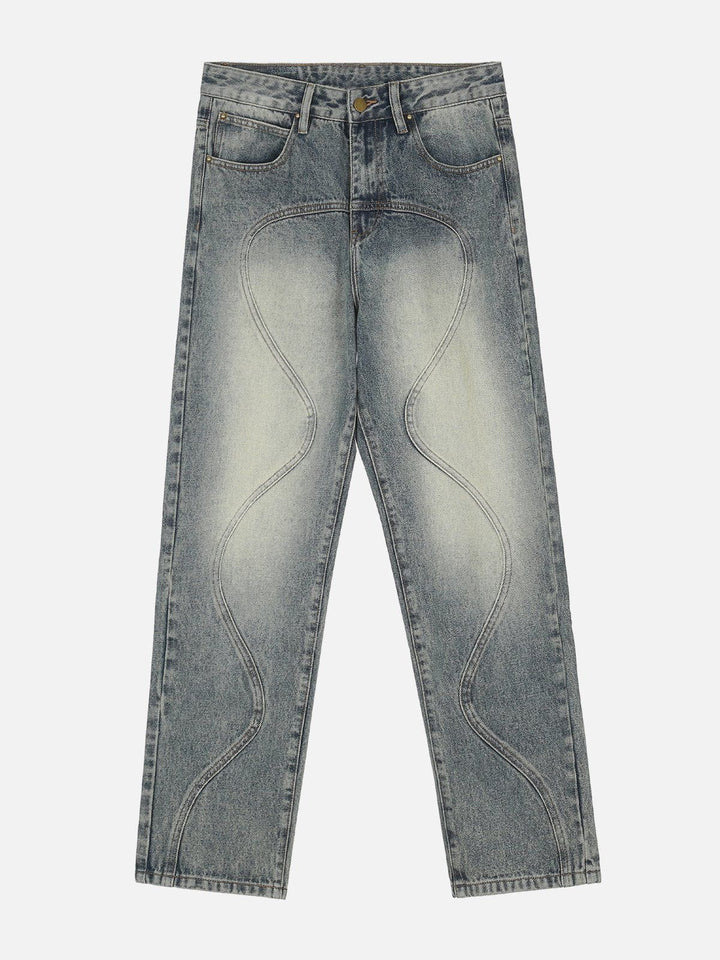 TALISHKO - Vintage Arc Patchwork Jeans, streetwear fashion, talishko.com