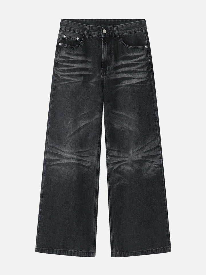 TALISHKO - Vintage Folds Loose Jeans, streetwear fashion, talishko.com