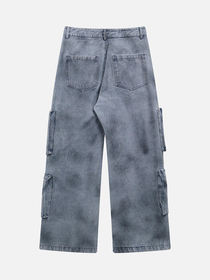 TALISHKO - Vintage Jet Color Multi-Pocket Workwear Jeans, streetwear fashion, talishko.com
