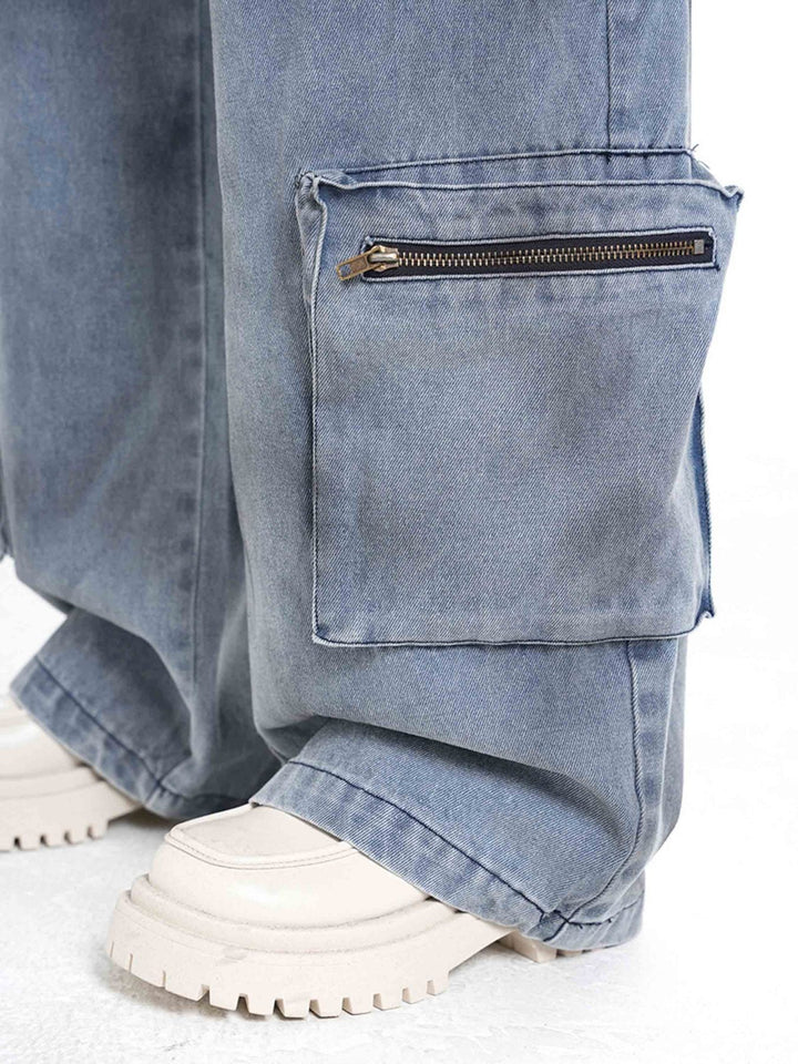 TALISHKO - Vintage Jet Color Multi-Pocket Workwear Jeans, streetwear fashion, talishko.com