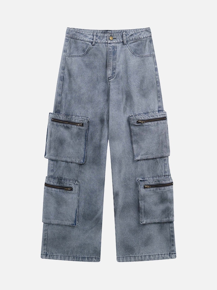 TALISHKO - Vintage Jet Color Multi-Pocket Workwear Jeans, streetwear fashion, talishko.com