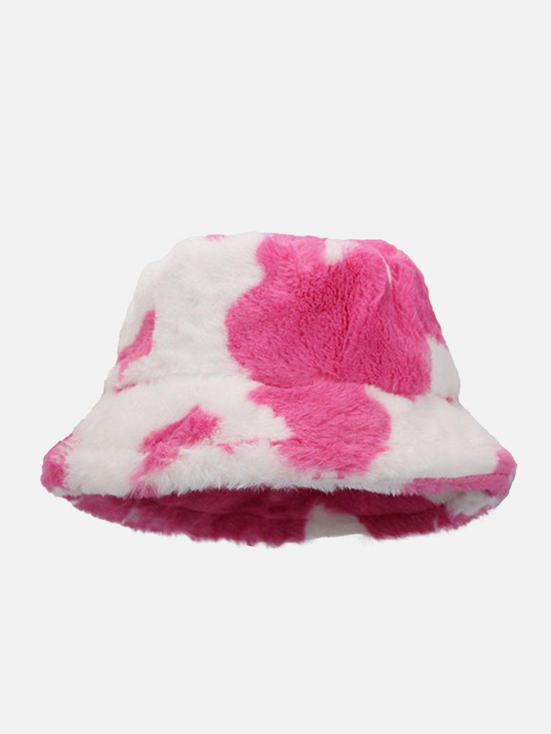 TALISHKO's vintage milk cow pattern hat in rose, showcasing a cozy and vibrant front view.