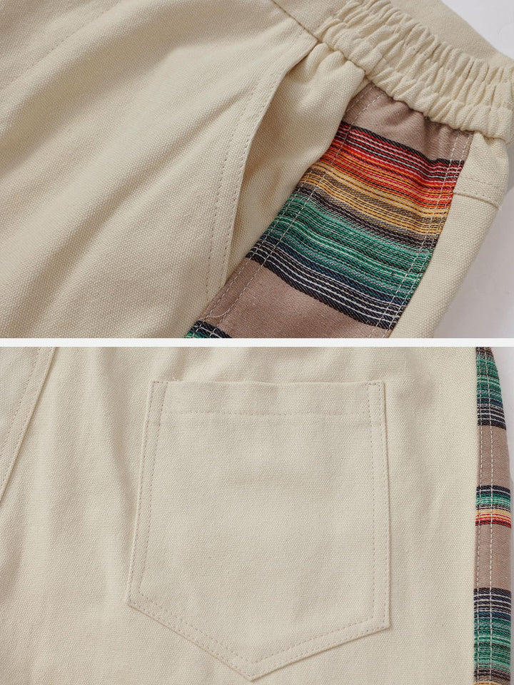 TALISHKO - Vintage Side Rainbow Stitching Cropped Pants, streetwear fashion, talishko.com