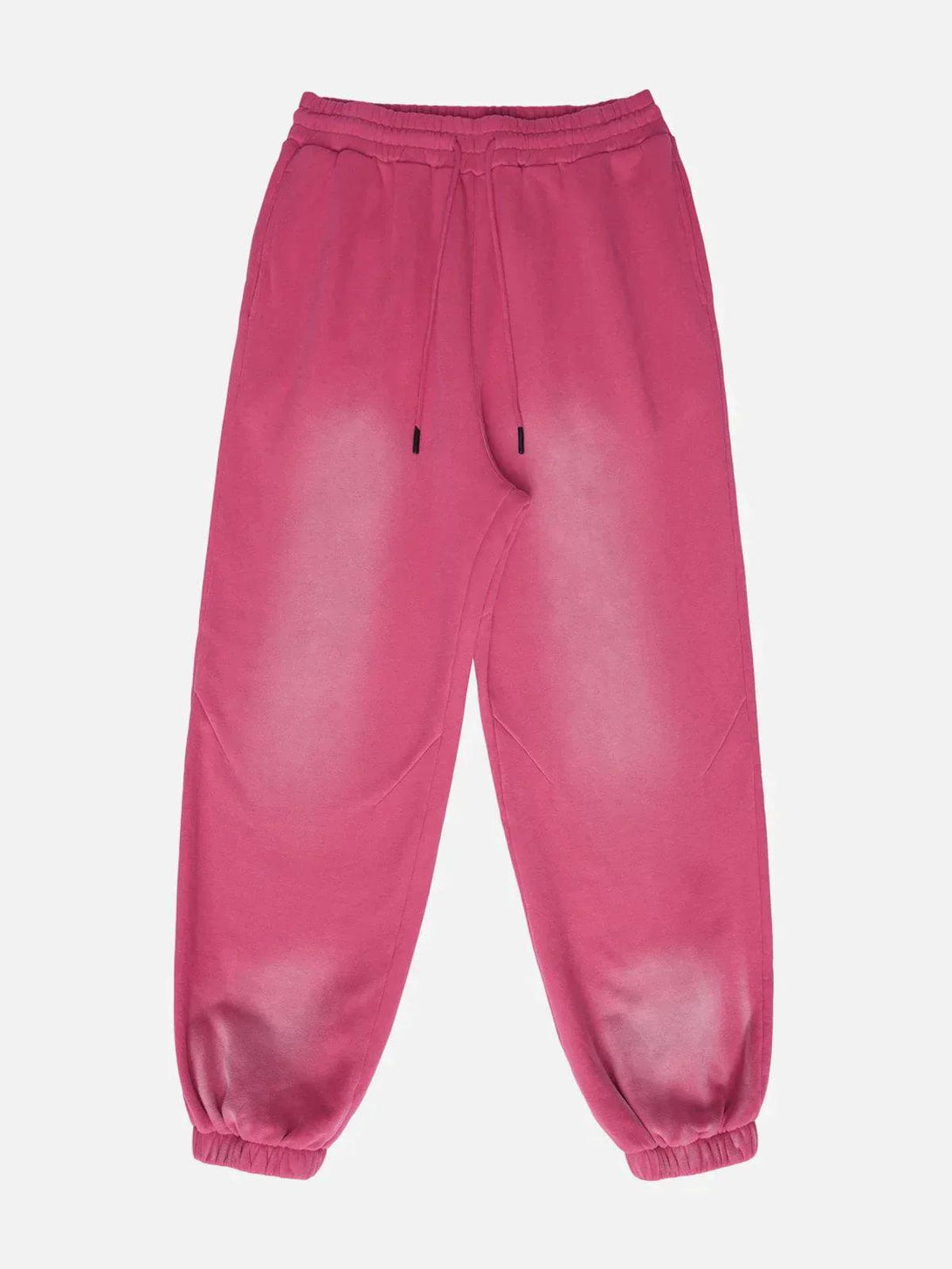 Front view of pink vintage smudged feet pants by TALISHKO, ideal for casual street style.