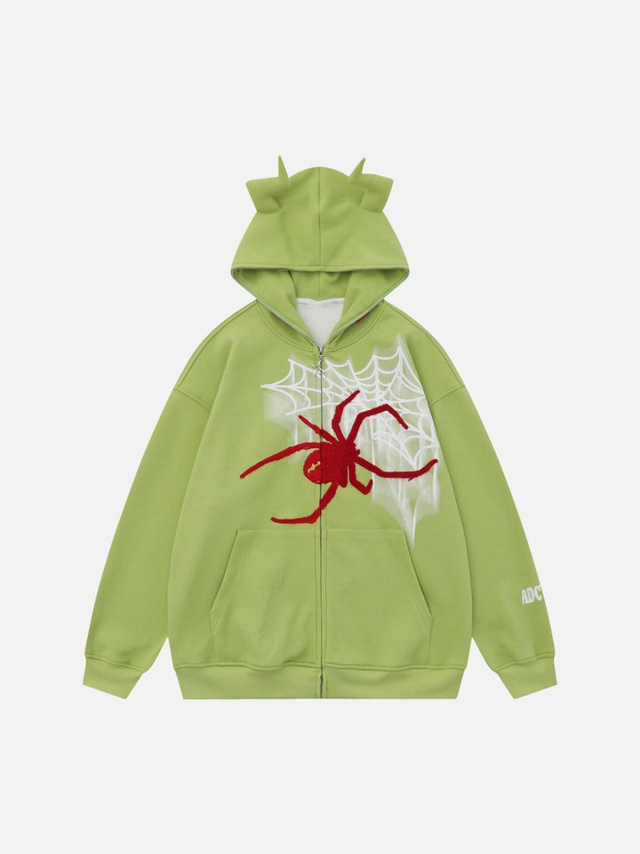 TALISHKO - Vintage Spider Hooded Sweatshirt-streetwear fashion, outfit ideas - talishko.com