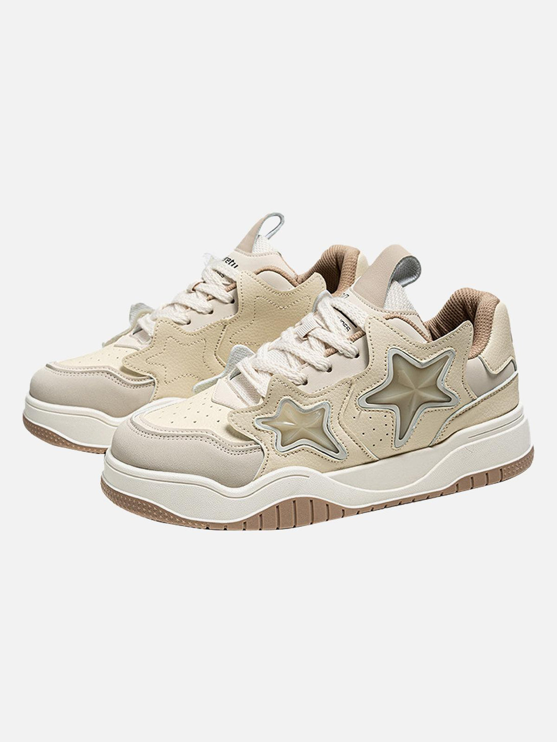 Vintage star sneakers in apricot by TALISHKO, showcasing a trendy urban style.