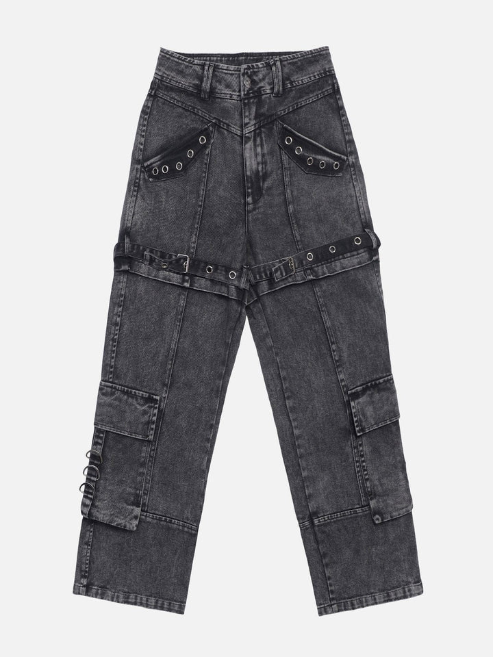 TALISHKO - Vintage Washed Denim Cargo Jeans, streetwear fashion, talishko.com