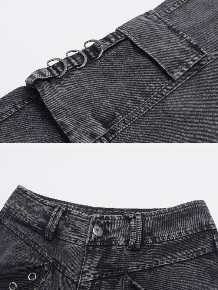 TALISHKO - Vintage Washed Denim Cargo Jeans, streetwear fashion, talishko.com