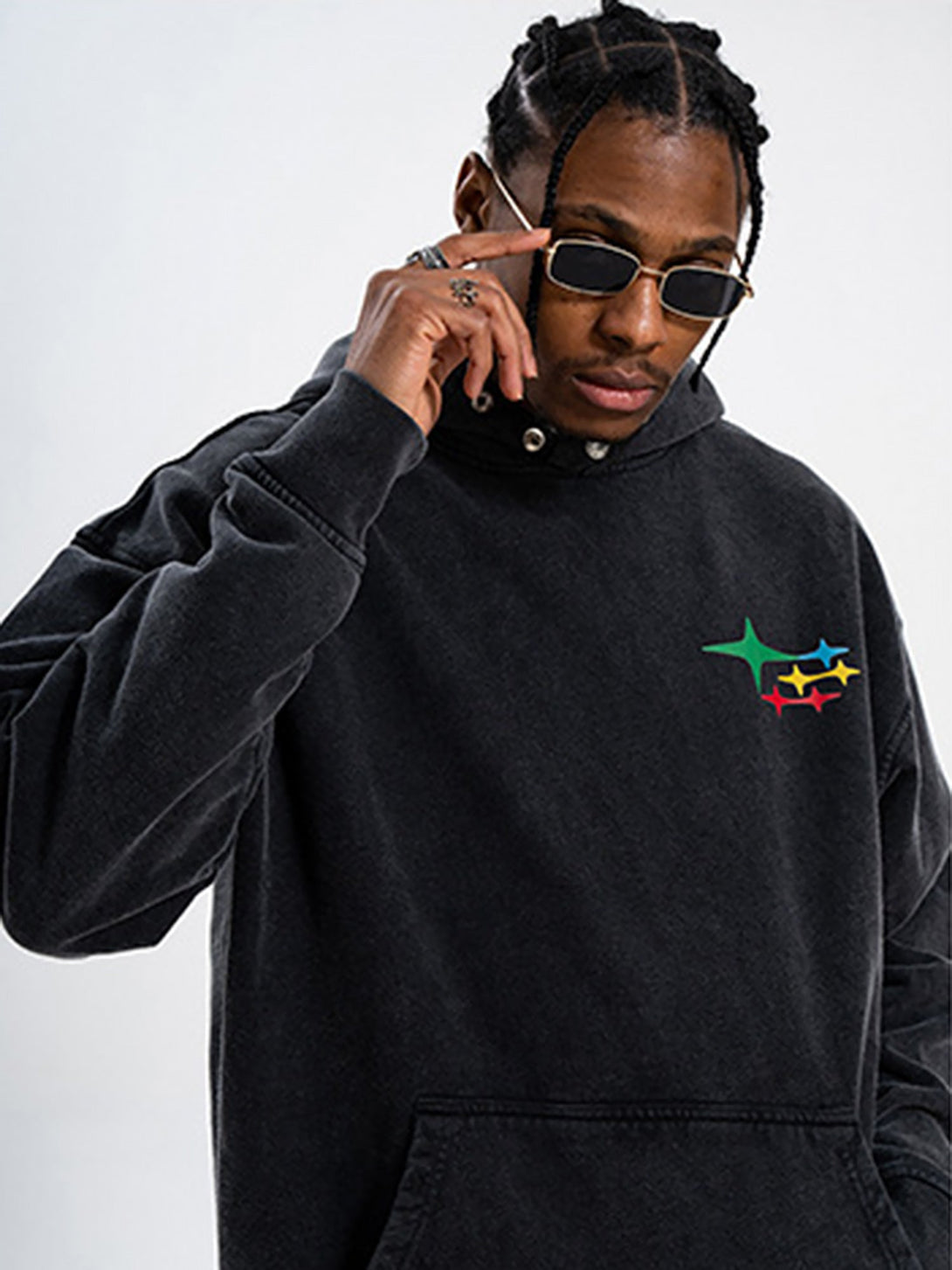 TALISHKO - Vintage Washed Print Hoodie-streetwear fashion, outfit ideas - talishko.com