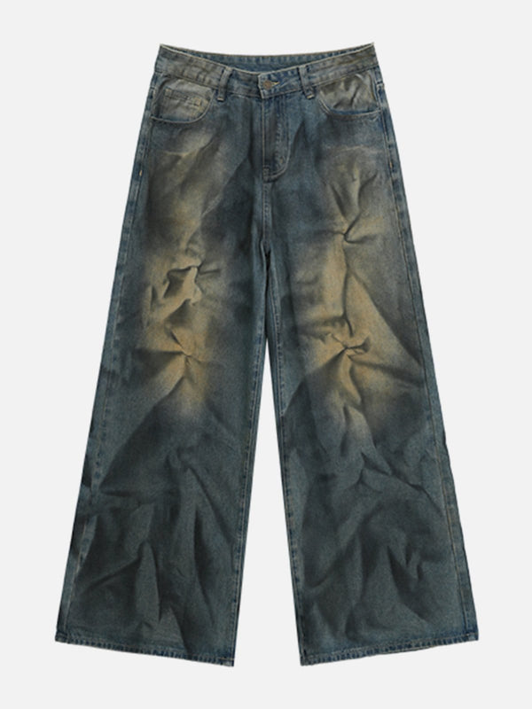 TALISHKO - Vintage Wrinkle Washed Jeans - streetwear fashion - talishko.com