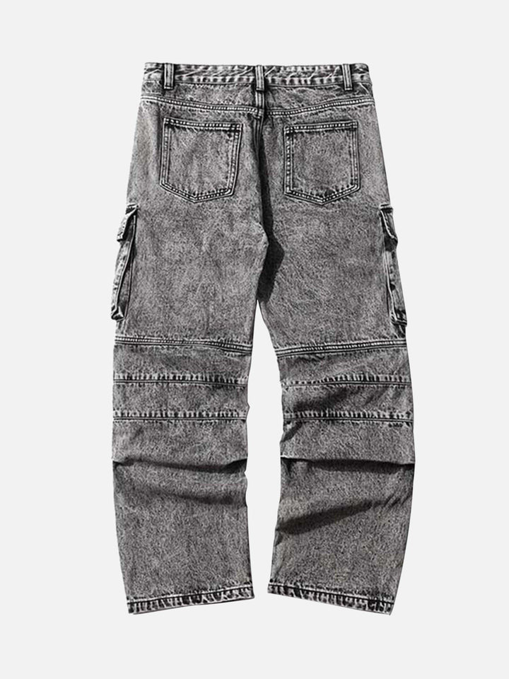 TALISHKO - Washed And Distressed Multi-pocket Jeans, streetwear fashion, talishko.com