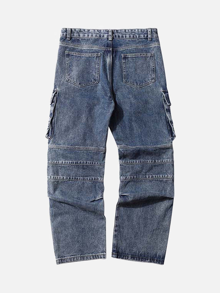 TALISHKO - Washed And Distressed Multi-pocket Jeans, streetwear fashion, talishko.com