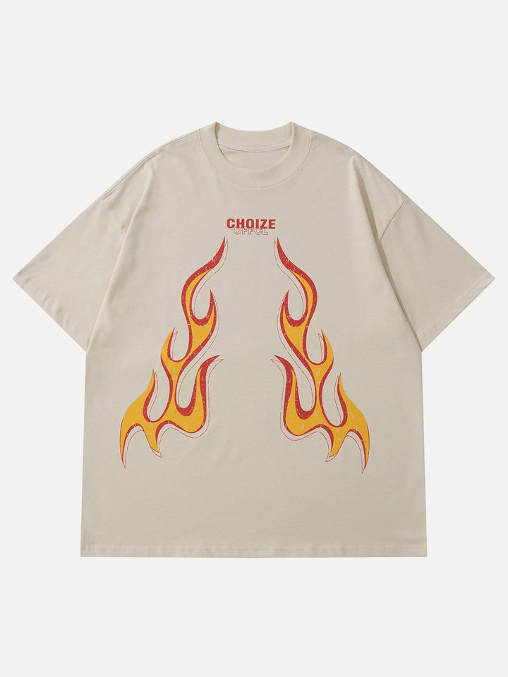 TALISHKO - Washed Flame Print Tee- streetwear fashion - talishko.com