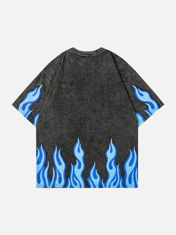 TALISHKO - Washed Flame Printed Tee- streetwear fashion - talishko.com