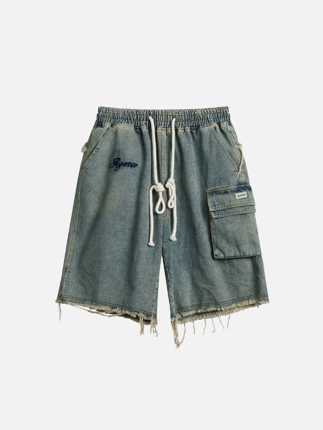 TALISHKO - Washed Fringe Jorts - streetwear fashion, outfit ideas - talishko.com