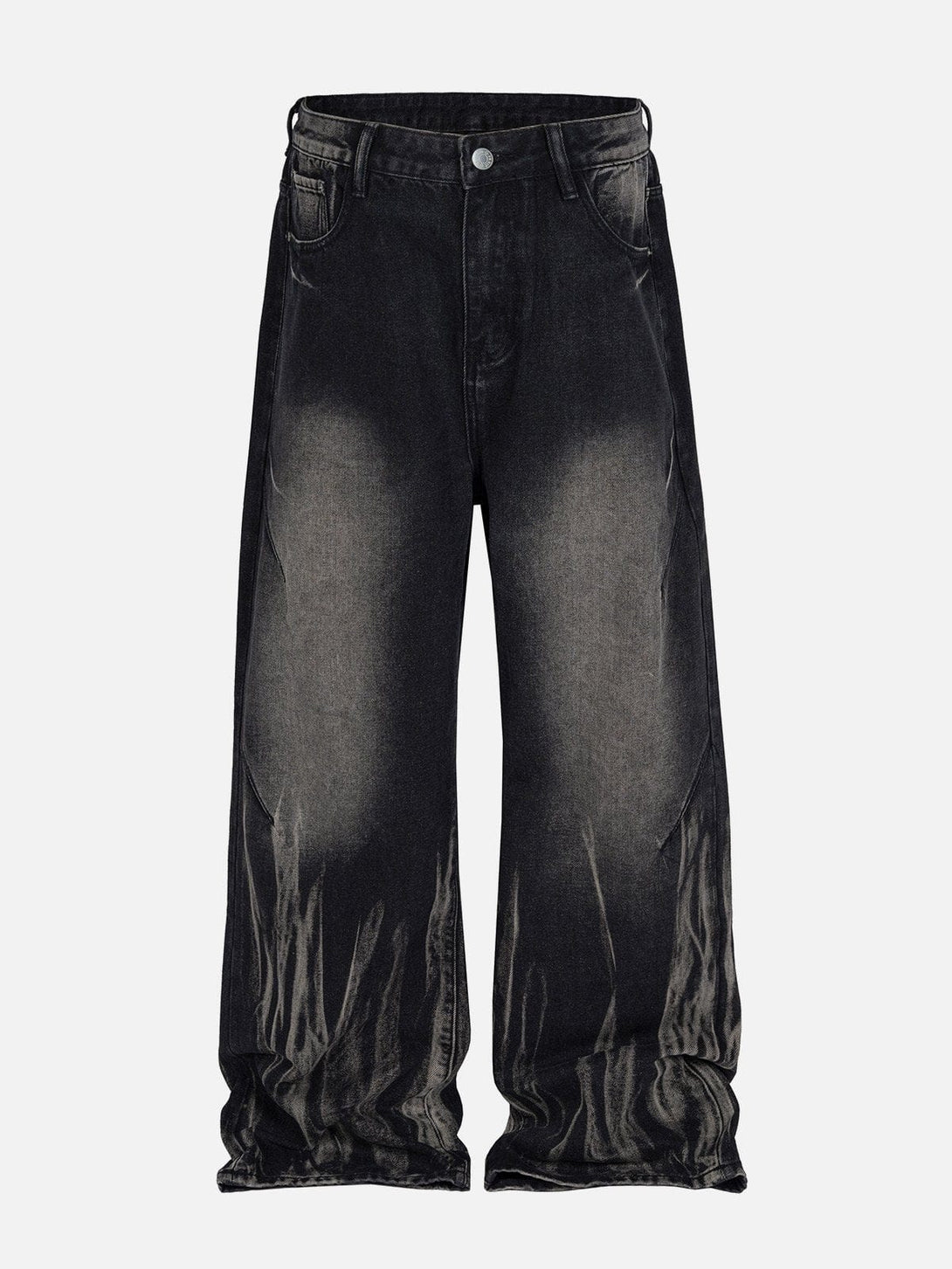 TALISHKO - Washed Stained Wide-Leg Jeans - streetwear fashion - talishko.com