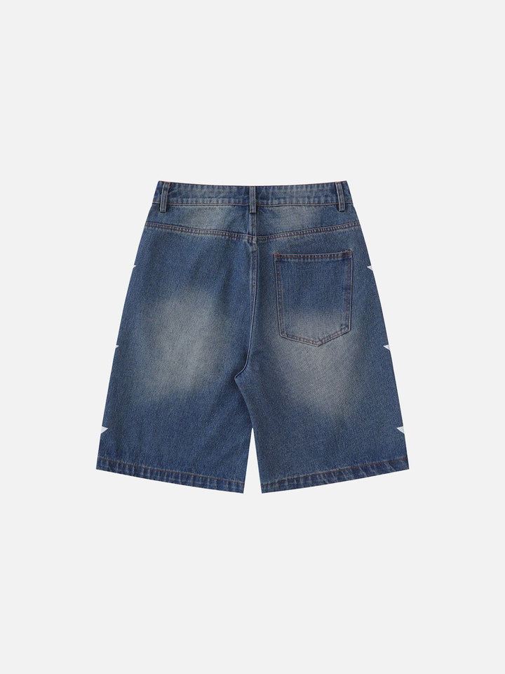 TALISHKO - Washed Star Print Jorts - streetwear fashion, outfit ideas - talishko.com