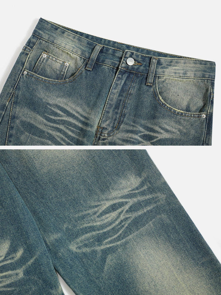 TALISHKO - Wrinkle Vintage Washed Jeans, streetwear fashion, talishko.com