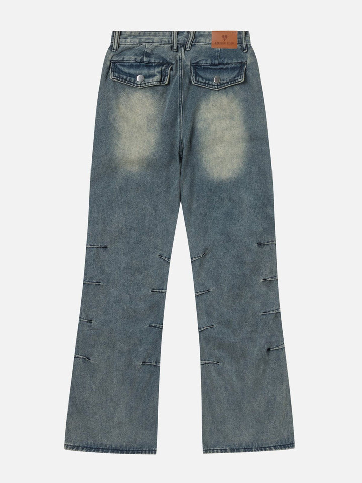 TALISHKO - Wrinkle Washed Big Pocket Jeans, streetwear fashion, talishko.com