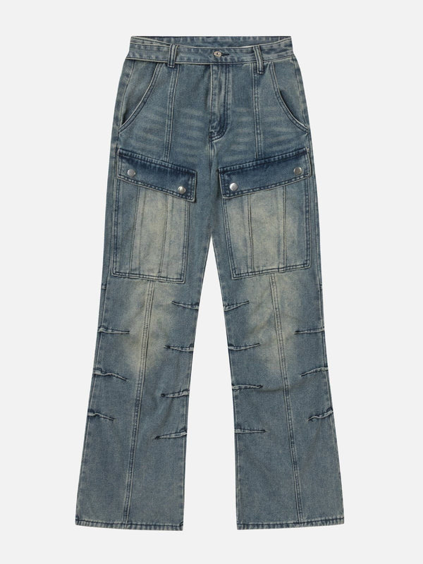 TALISHKO - Wrinkle Washed Big Pocket Jeans, streetwear fashion, talishko.com