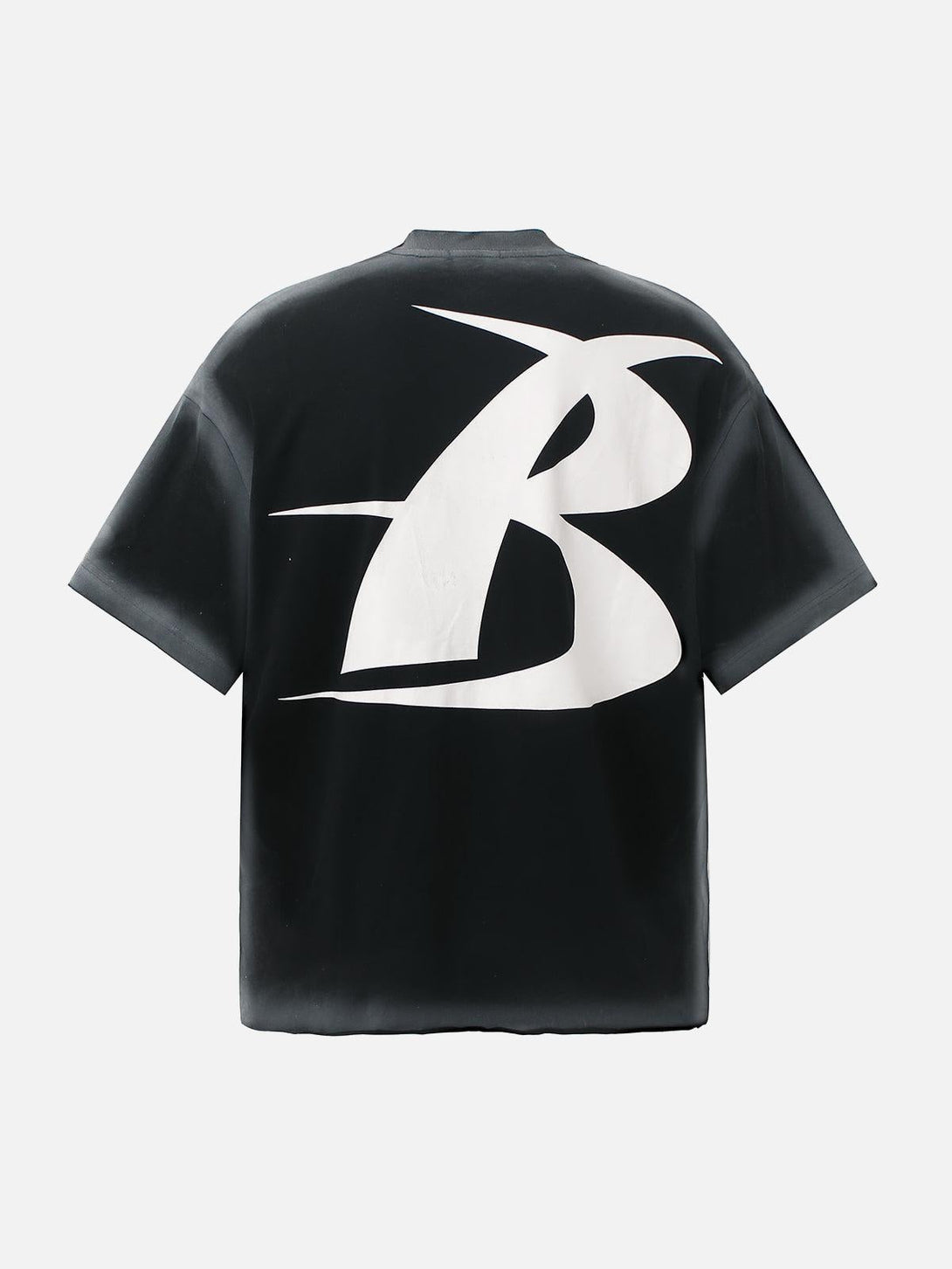 Back view of TALISHKO tie-dye statement T-shirt with bold white graphic design, ideal for casual wear.